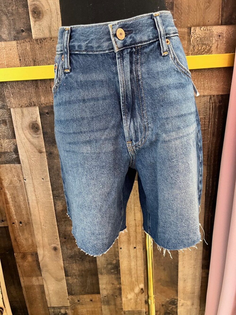 8" Mid Rise Loose Denim Bermuda Shorts - Picture 2 of 7